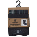 Grey T-Shirt & Check Short Lounge Set