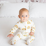 Neutral Rainbow Bamboo Babygrow