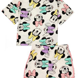 Minnie Mouse Pastel Print Shorts & T-shirt Set