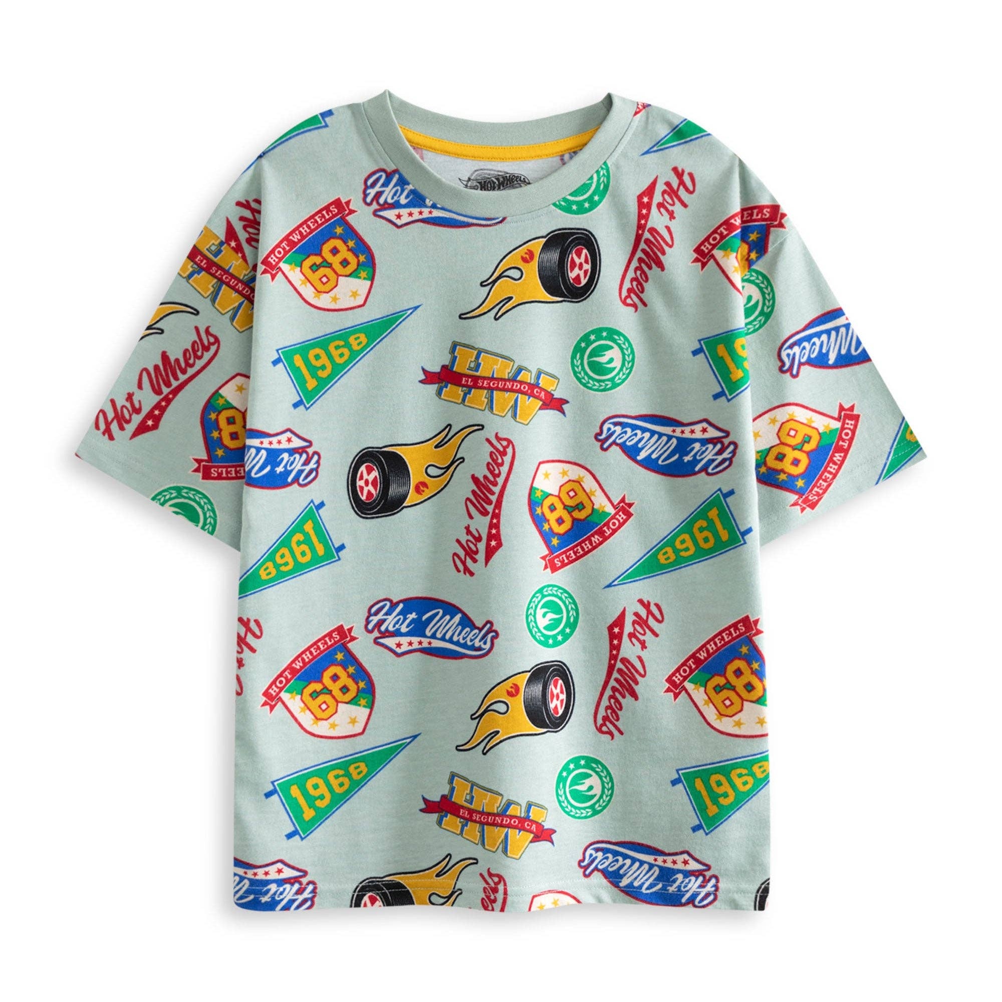 Hot Wheels All Over Print Shorts & T-shirt Set
