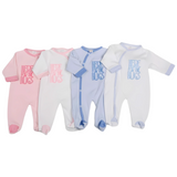 'Here For The Hugs' White & Blue Babygrow