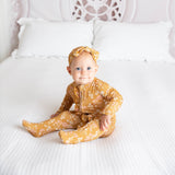 Floral Mustard Bamboo Babygrow