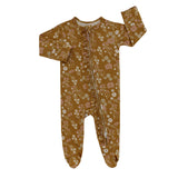 Floral Mustard Bamboo Babygrow