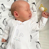 Bunny Print Zipped Babygrow