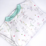 Garden Bunny Print Zipped Babygrow
