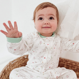 Garden Bunny Print Zipped Babygrow