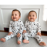 Bear Print Zipped Babygrow