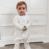 Garden Bunny Print Zipped Babygrow