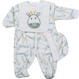 Giraffe 3 Piece All In One, Bib & Hat Set