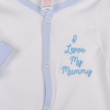 ‘I Love My Mummy’ White & Blue Babygrow