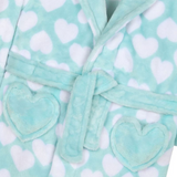 Mint Heart Print Dressing Gown